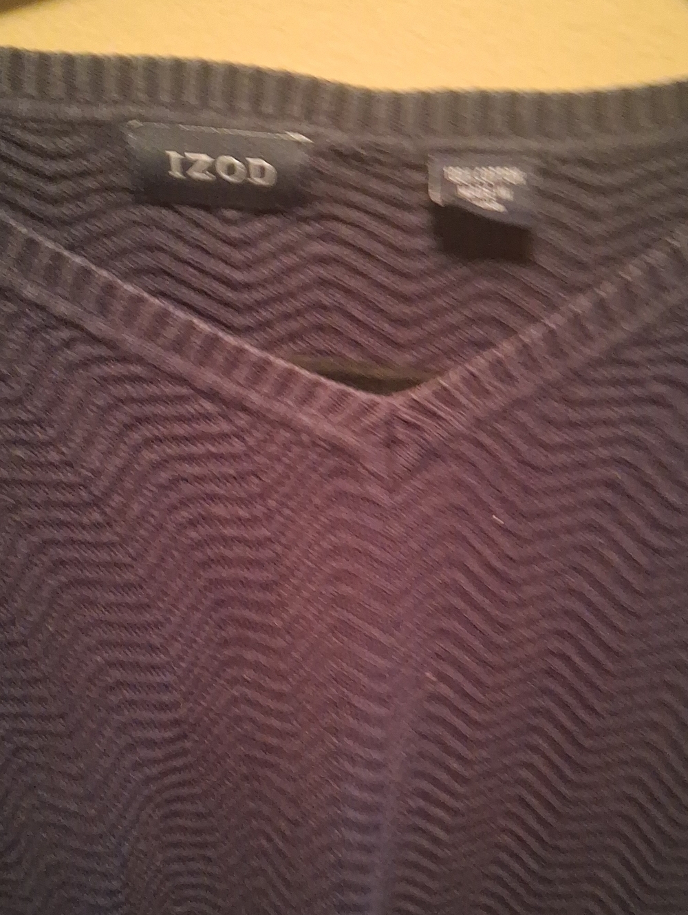 Izod Navy V-Neck Chevron Knit Vest Sweater Xl